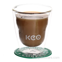 Tazza da caffè in vetro borosilicato trasparente Hademade